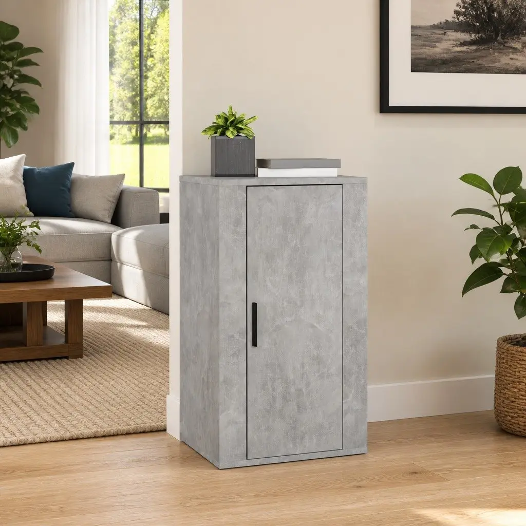 Sideboard Storage Cabinet Grey Engineered Wood Furniture with Door Compartment