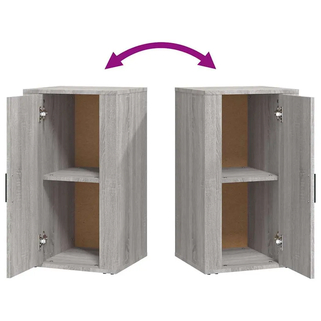 Sideboard Storage Cabinet Grey Engineered Wood 40x33x70cm