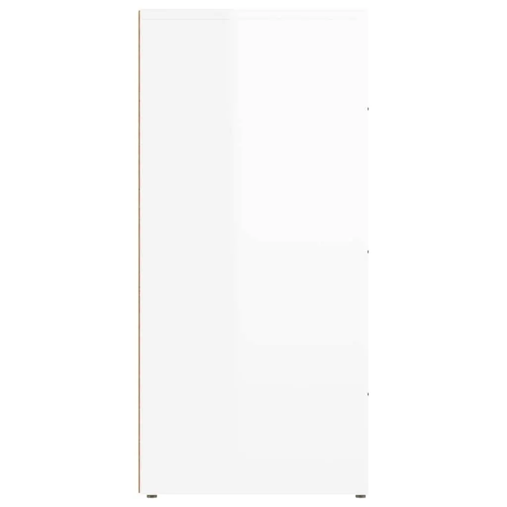 Storage Cabinet White High Gloss Engineered Wood 40x33x70cm with 3 Drawers