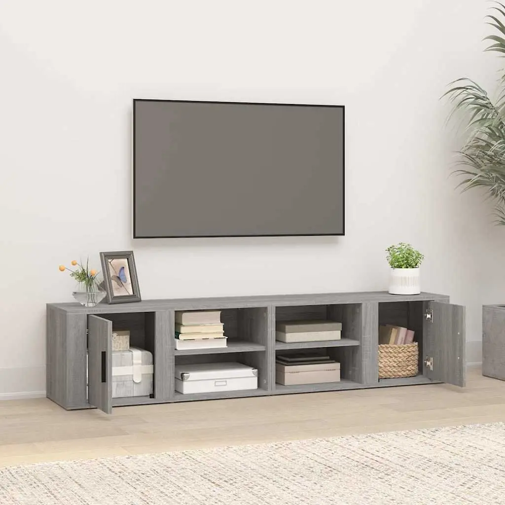 TV Cabinets Grey Sonoma Media Storage Unit 2 pcs 80 x 31.5 x 36 cm