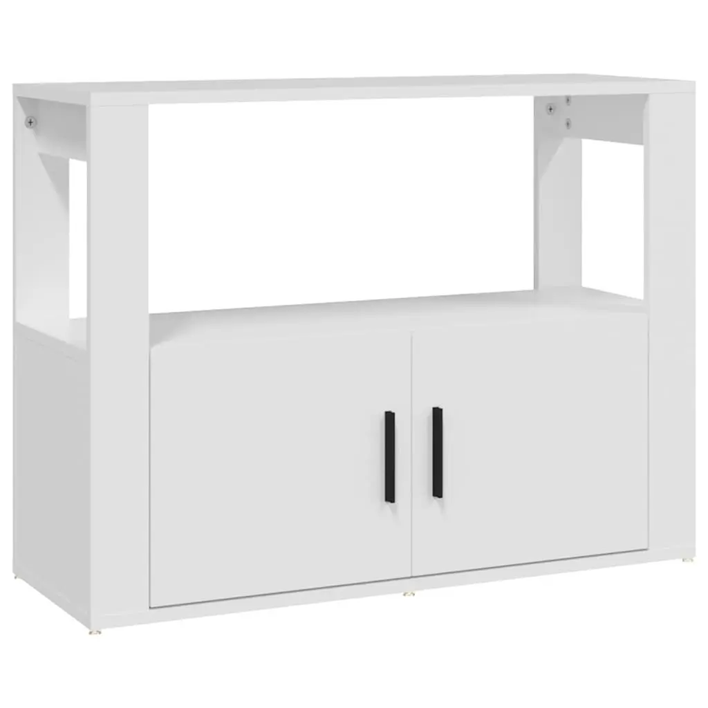 Sideboard White Engineered Wood 80x30x60 cm Storage Cabinet with Shelf Doors