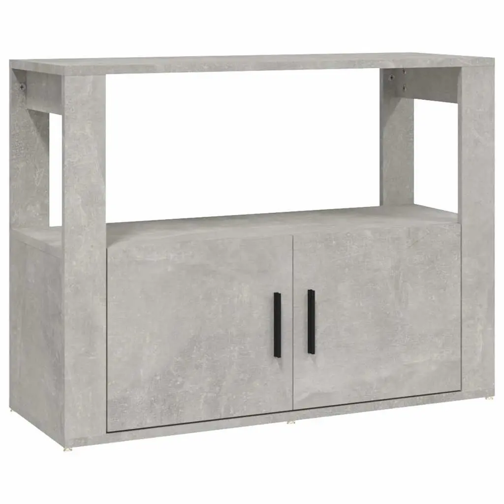 Sideboard Storage Cabinet Grey Engineered Wood Buffet Living Room Organiser 80 x 30 x 60 cm