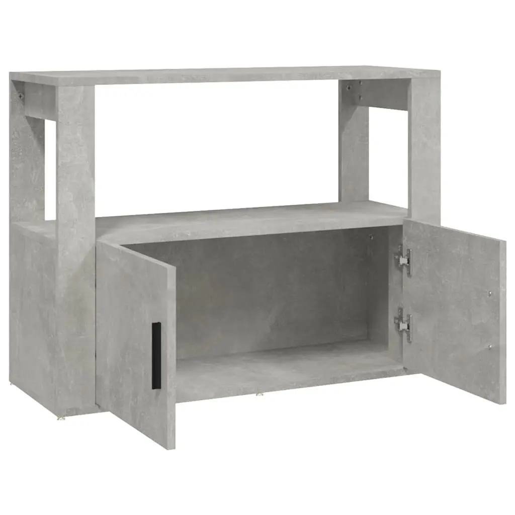 Sideboard Storage Cabinet Grey Engineered Wood Buffet Living Room Organiser 80 x 30 x 60 cm