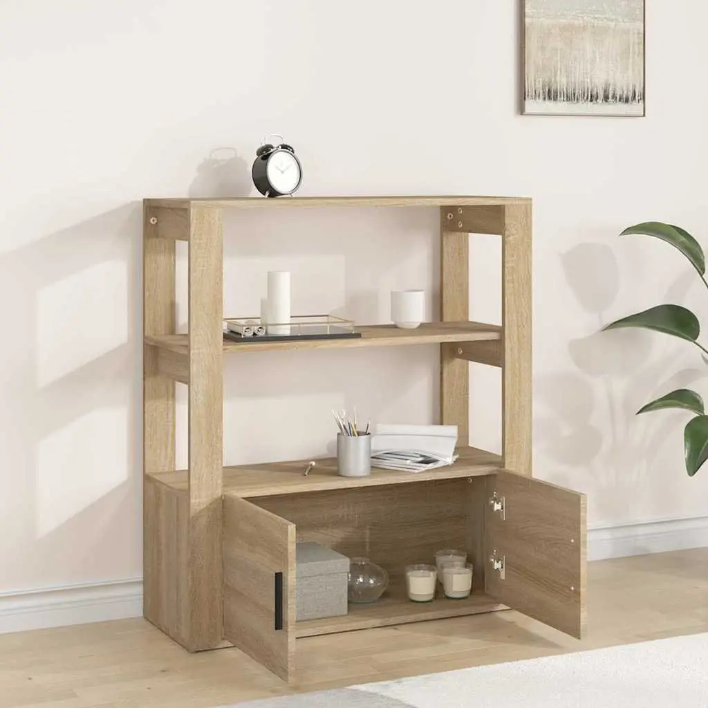 Sideboard Engineered Wood Storage Cabinet Brown 80W x 30D x 90H cm