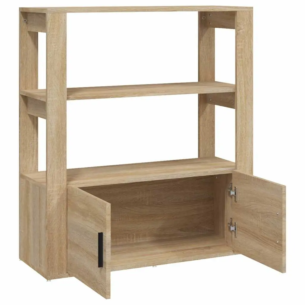 Sideboard Engineered Wood Storage Cabinet Brown 80W x 30D x 90H cm