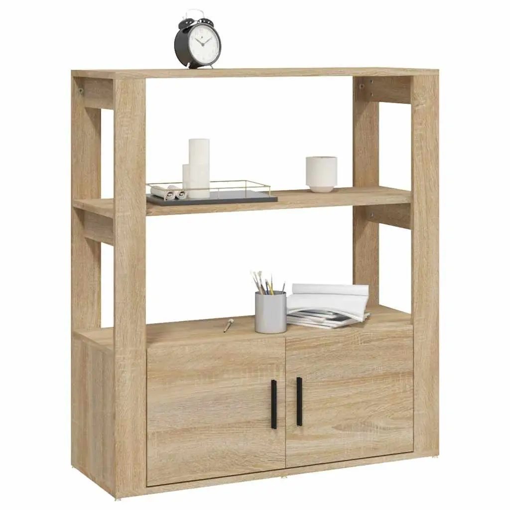 Sideboard Engineered Wood Storage Cabinet Brown 80W x 30D x 90H cm