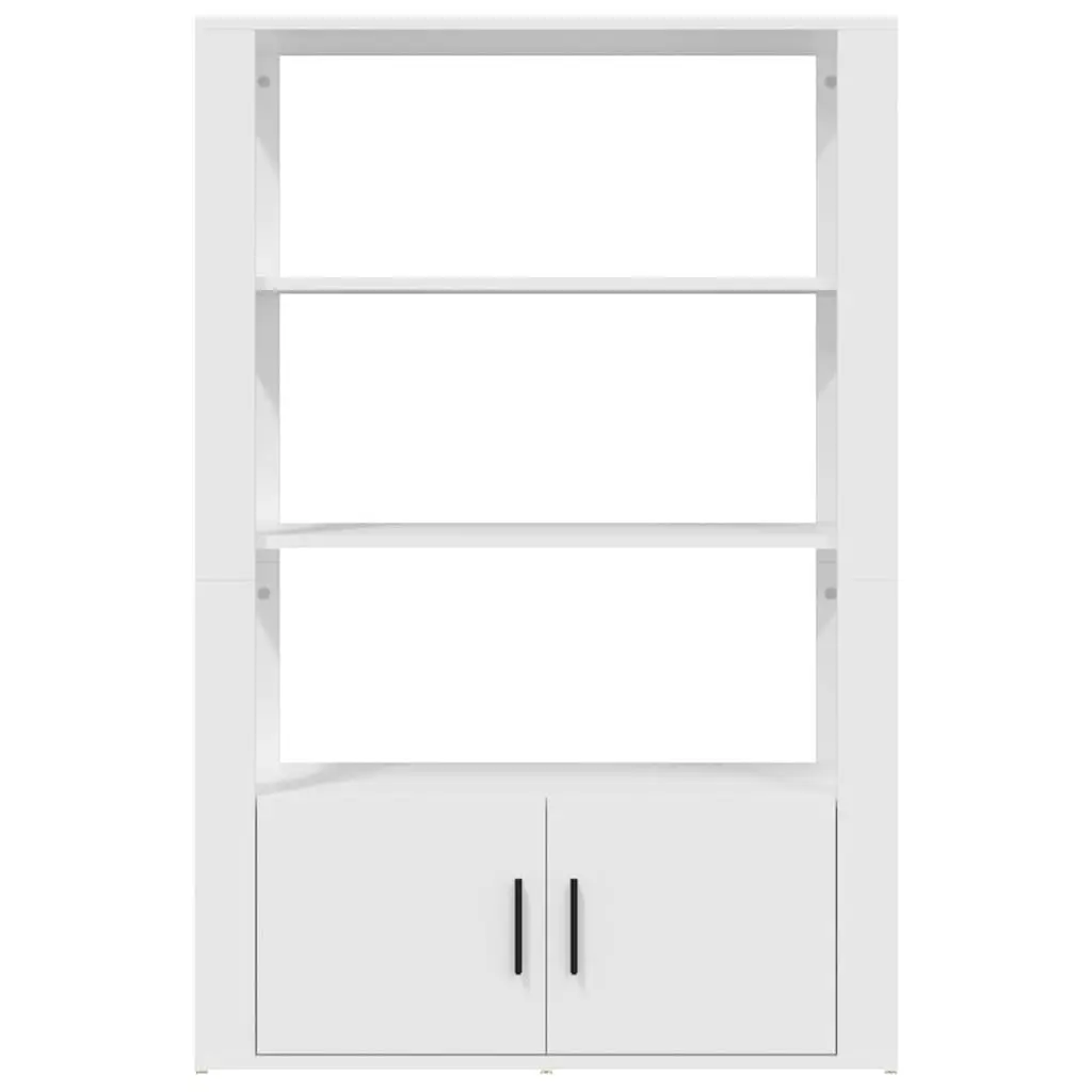 White Sideboard Cabinet 80x30x119.5cm Engineered Wood Storage Buffet Furniture