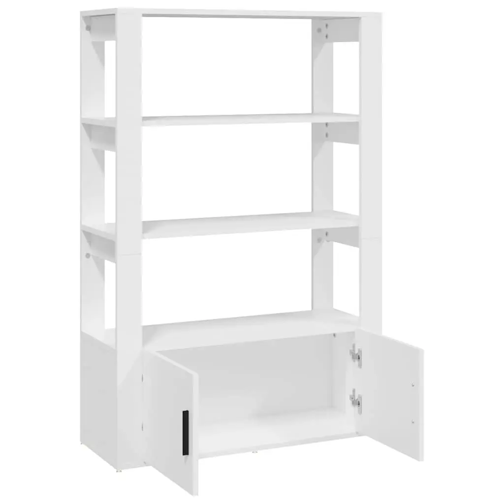 White Sideboard Cabinet 80x30x119.5cm Engineered Wood Storage Buffet Furniture