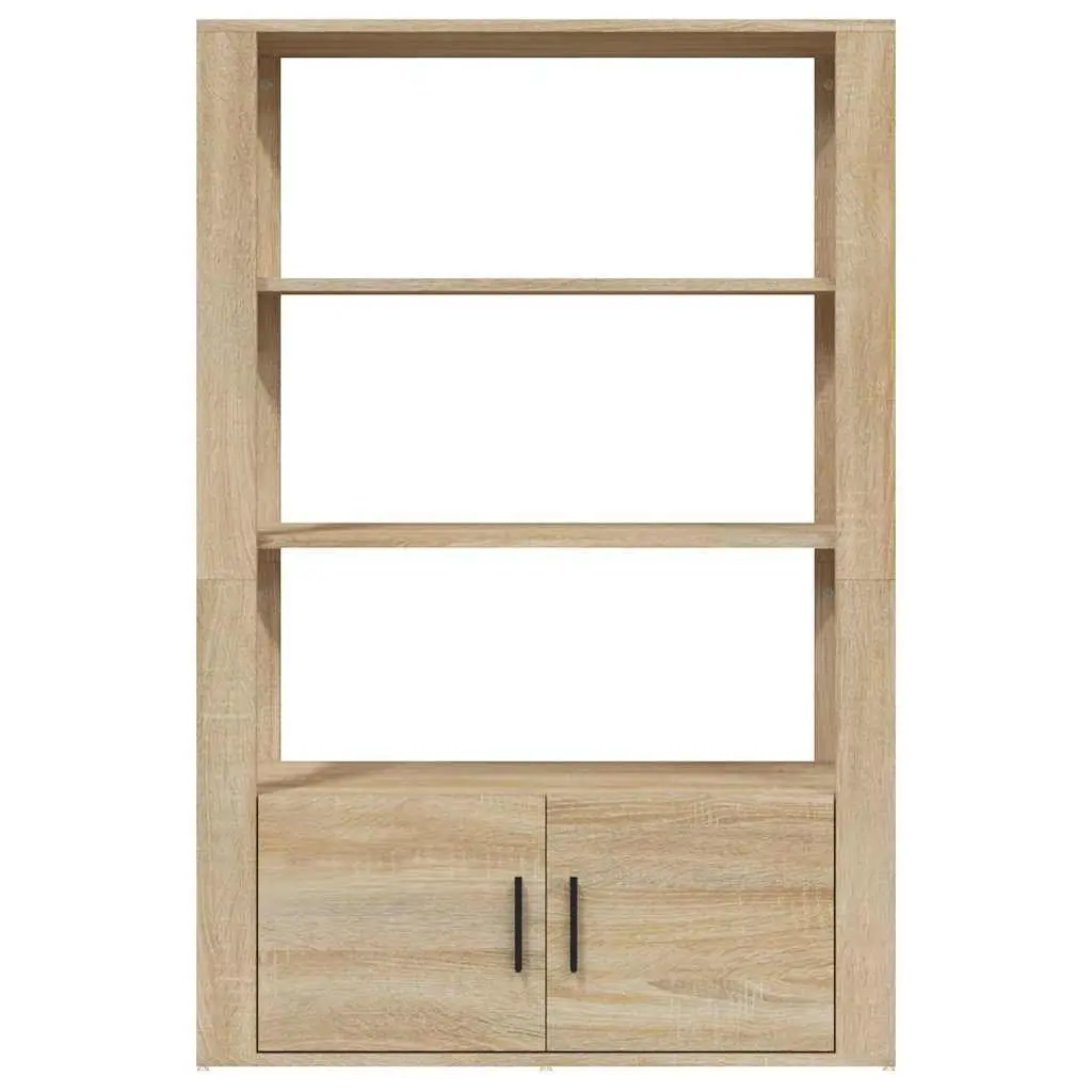 Sideboard Brown Engineered Wood Storage Cabinet with Shelves and Doors 80W x 30D x 119.5H cm