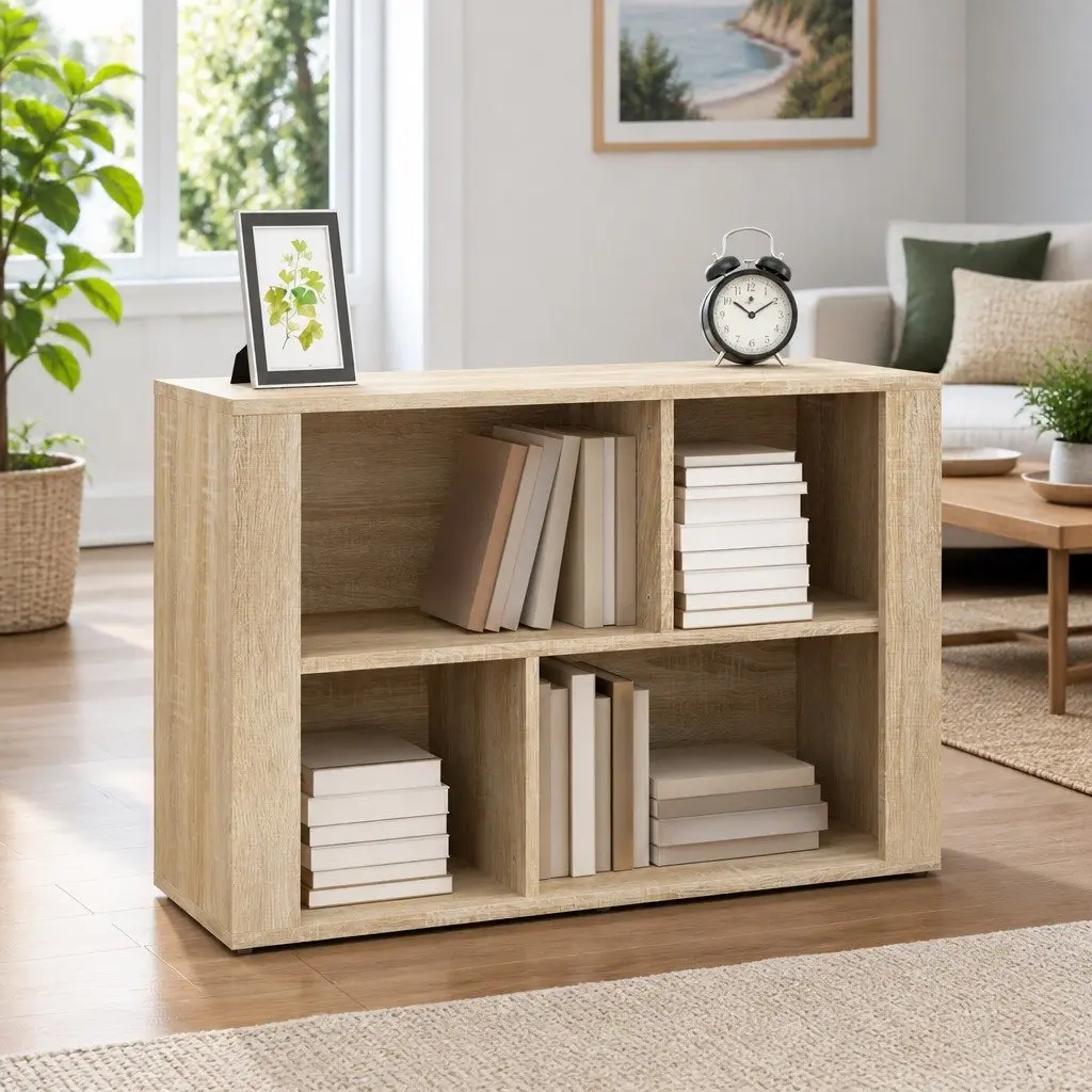 Sideboard Brown Engineered Wood Storage Cabinet with Compartments 80x30x54 cm