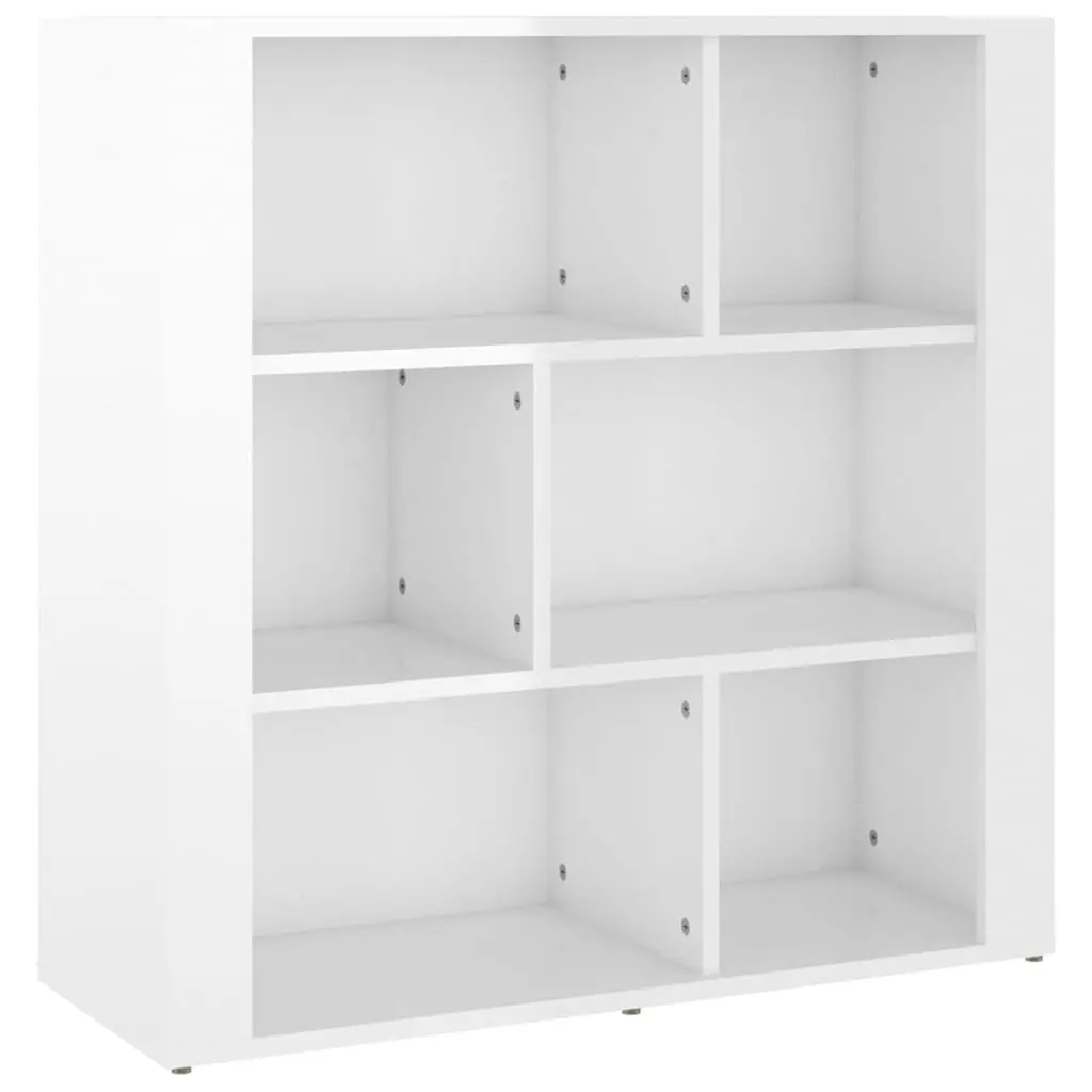 Sideboard High Gloss White Engineered Wood Storage Cabinet 80x30x80 cm