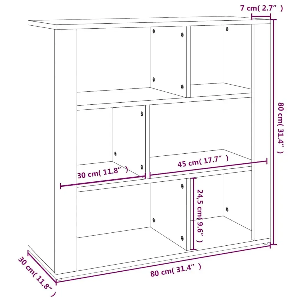 Sideboard Grey Engineered Wood 80x30x80 cm Storage Cabinet Living Room Furniture