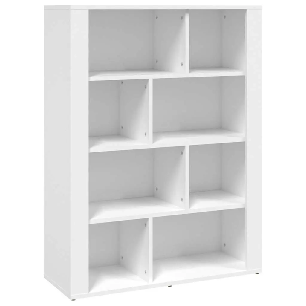 Sideboard White Engineered Wood Compact Storage Cabinet 80 x 30 x 106 cm