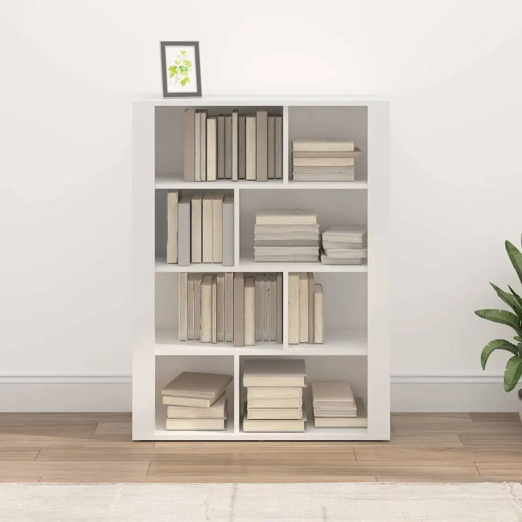 Sideboard White Engineered Wood Compact Storage Cabinet 80 x 30 x 106 cm