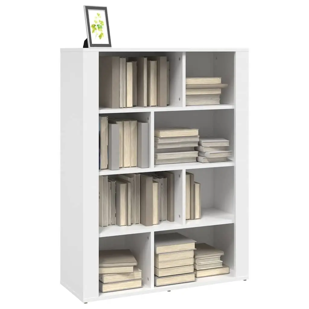 Sideboard White Engineered Wood Compact Storage Cabinet 80 x 30 x 106 cm