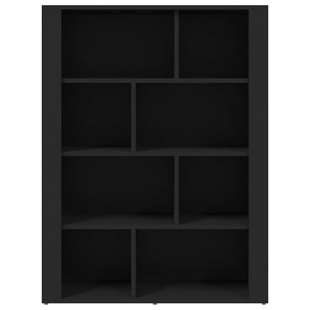 Sideboard Black Engineered Wood Storage Cabinet 80W x 30D x 106H cm