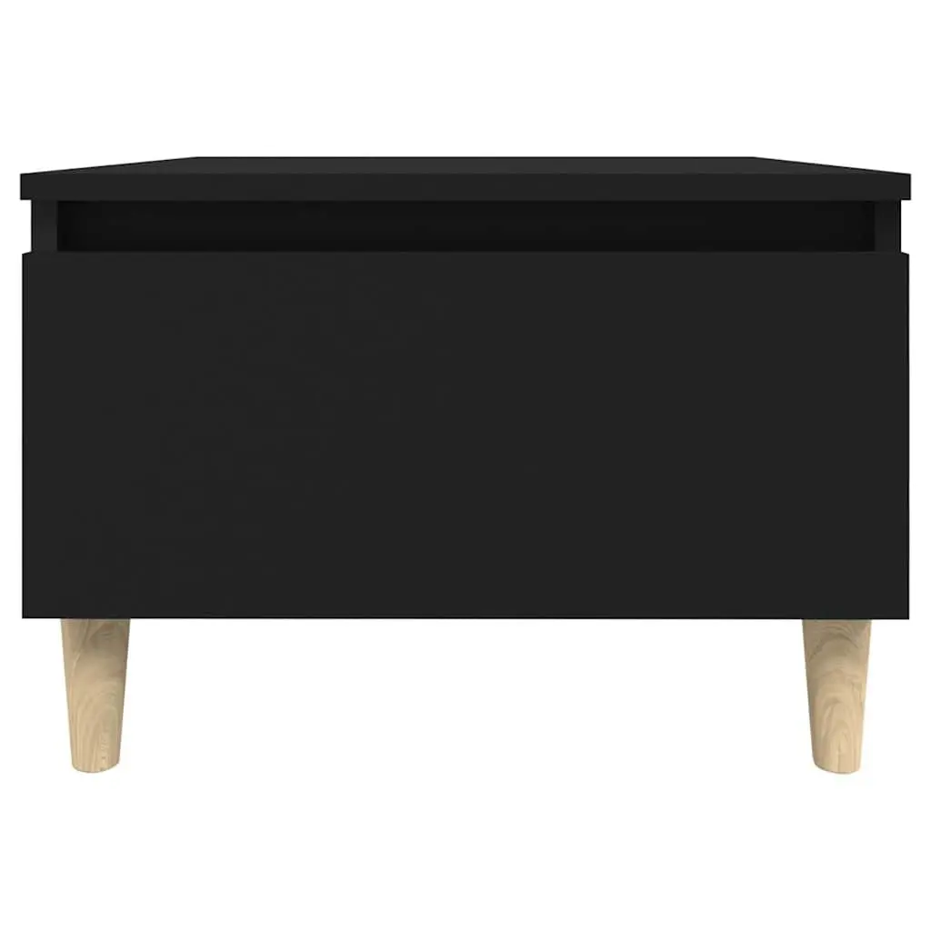Black Side Tables 2 Piece Engineered Wood Accent Furniture 50x46x35 cm