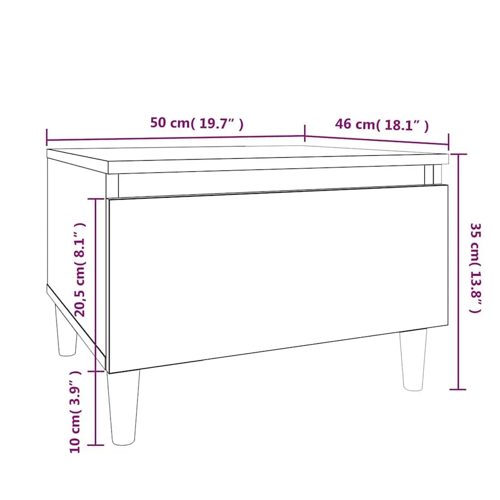 Side Tables High Gloss White 2 pcs Scandinavian Accent Furniture
