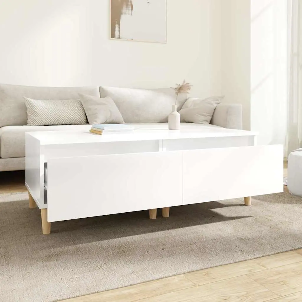Side Tables High Gloss White 2 pcs Scandinavian Accent Furniture