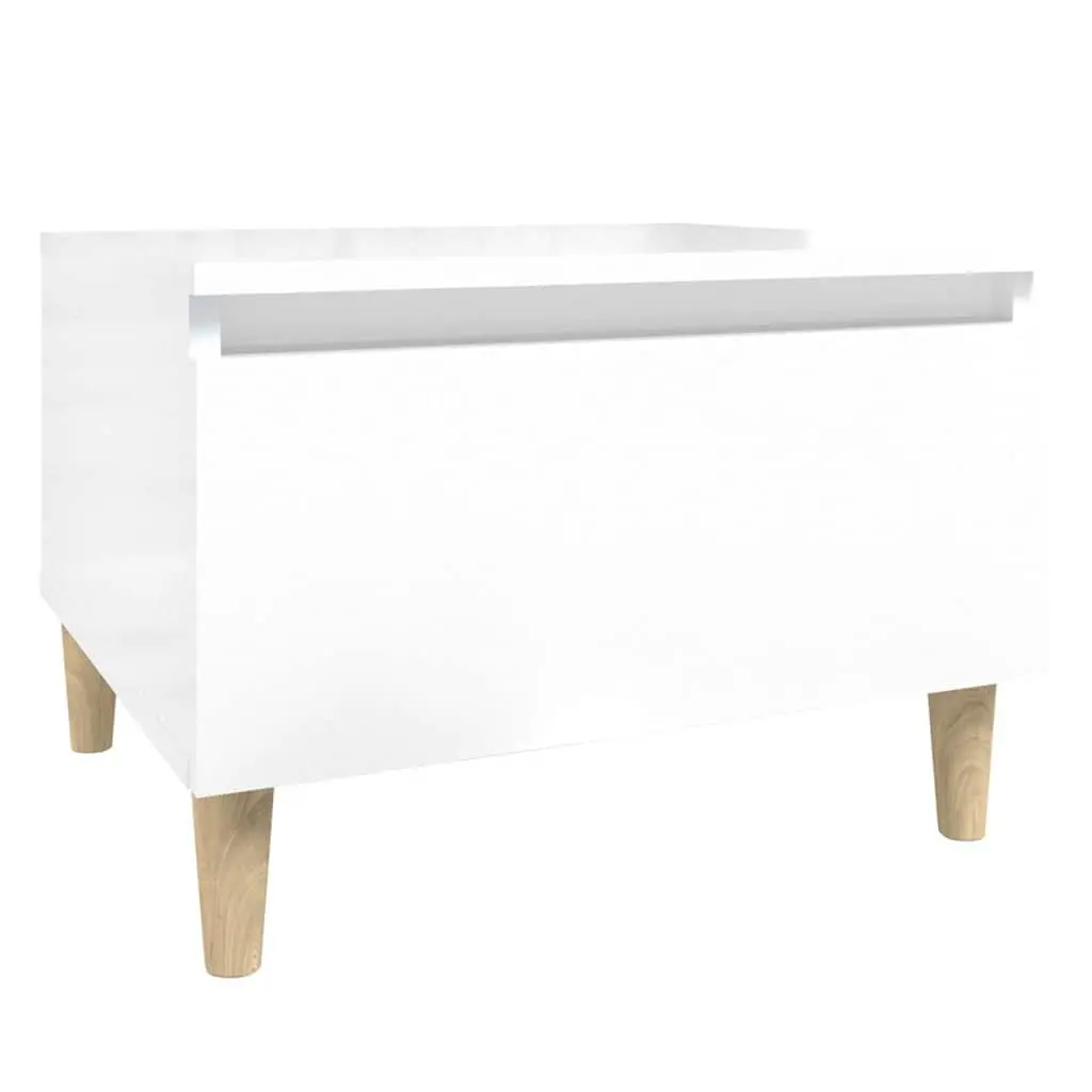 Side Tables High Gloss White 2 pcs Scandinavian Accent Furniture