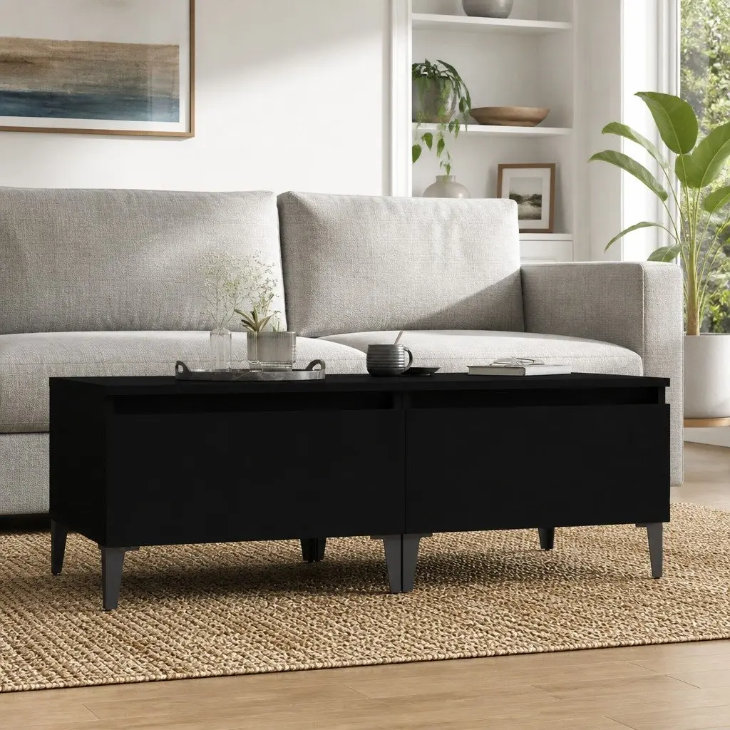 Black Side Tables with Storage Drawers