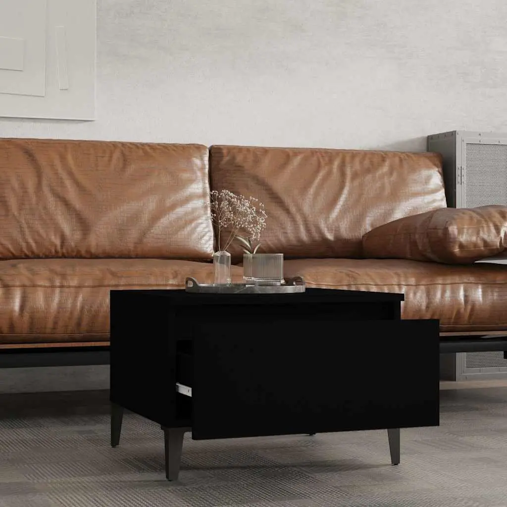 Black Side Tables with Storage Drawers