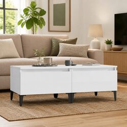 Welcome Home: Set of 2 White Side Tables with Storage