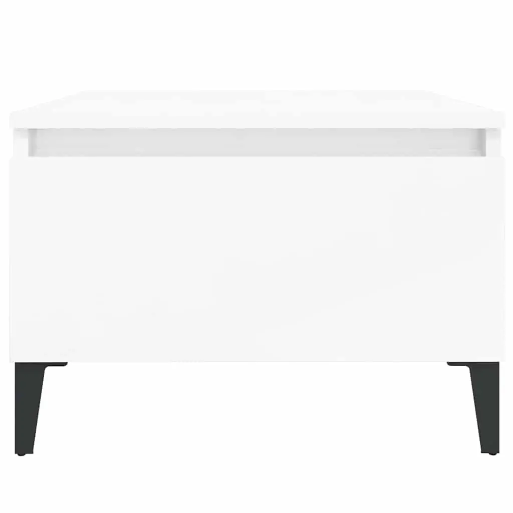 Side Tables Set of 2 High Gloss White End Tables with Drawer Storage 50x46x35cm