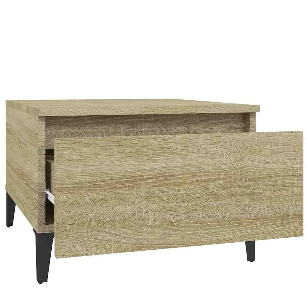 Side Table with Drawer Storage Brown 50W x 46D x 35H cm