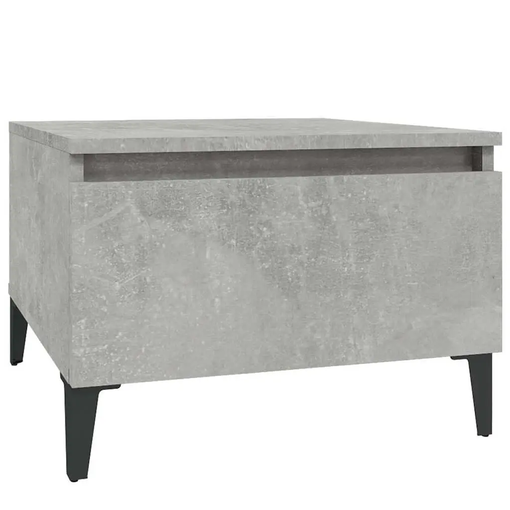 End Tables Grey Engineered Wood Accent Side Tables with Drawer Storage 50 x 46 x 35 cm