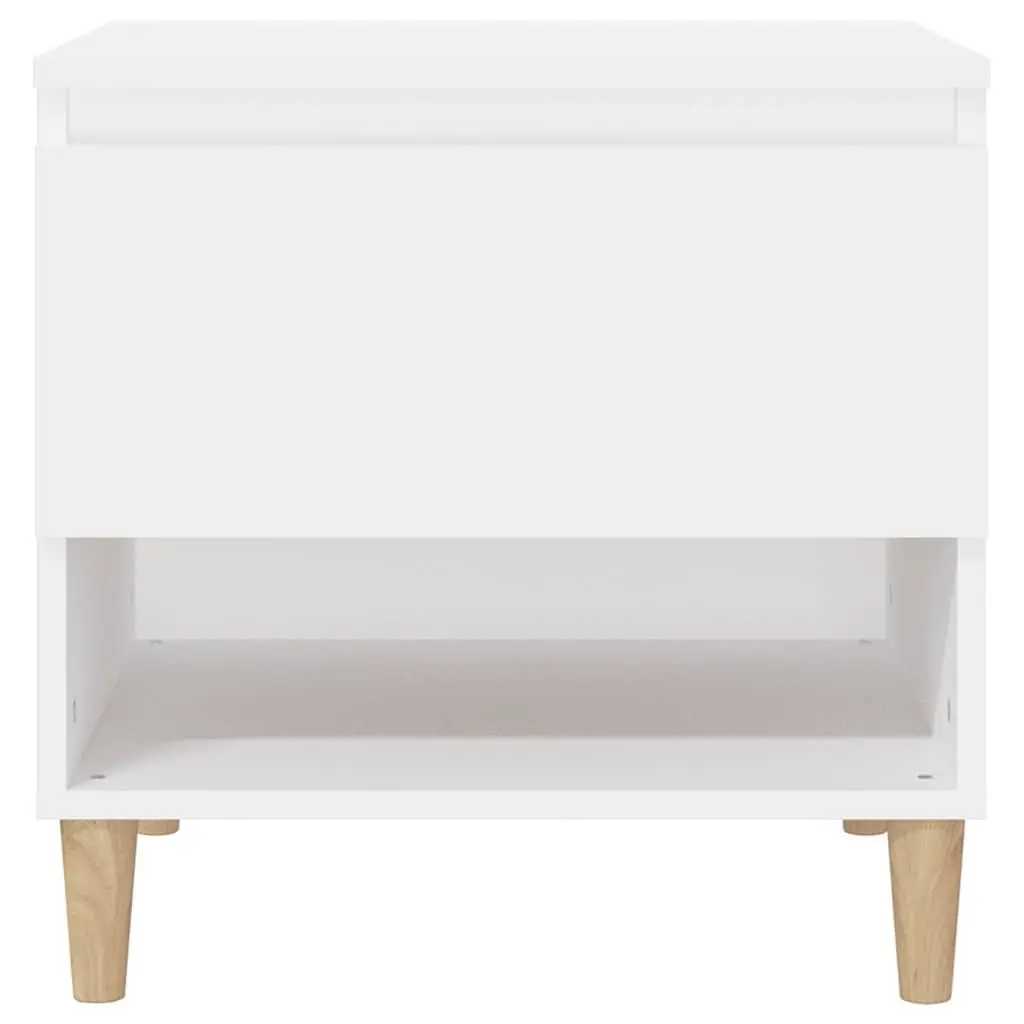 Bedside Table White Engineered Wood 50x46x50 cm