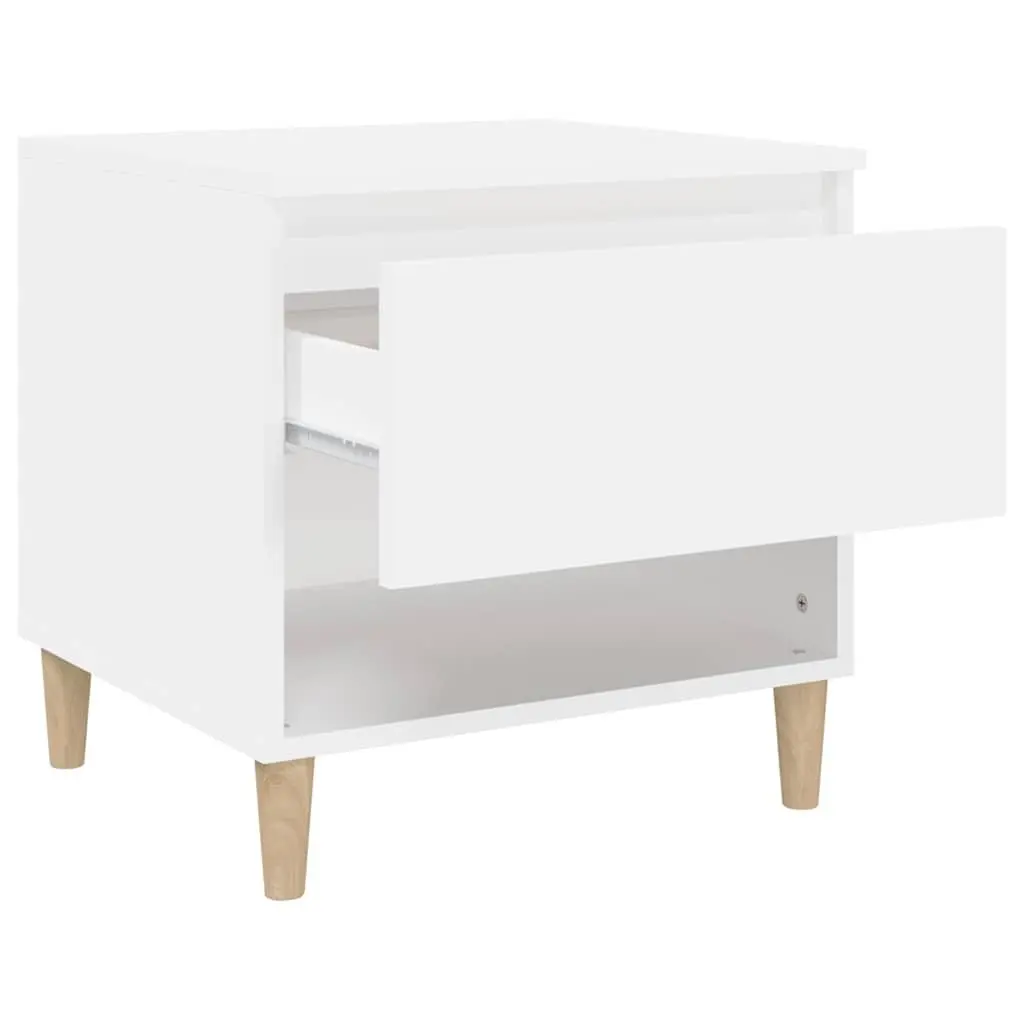 Bedside Tables 2 pcs White 50x46x50 cm Storage Nightstands Engineered Wood