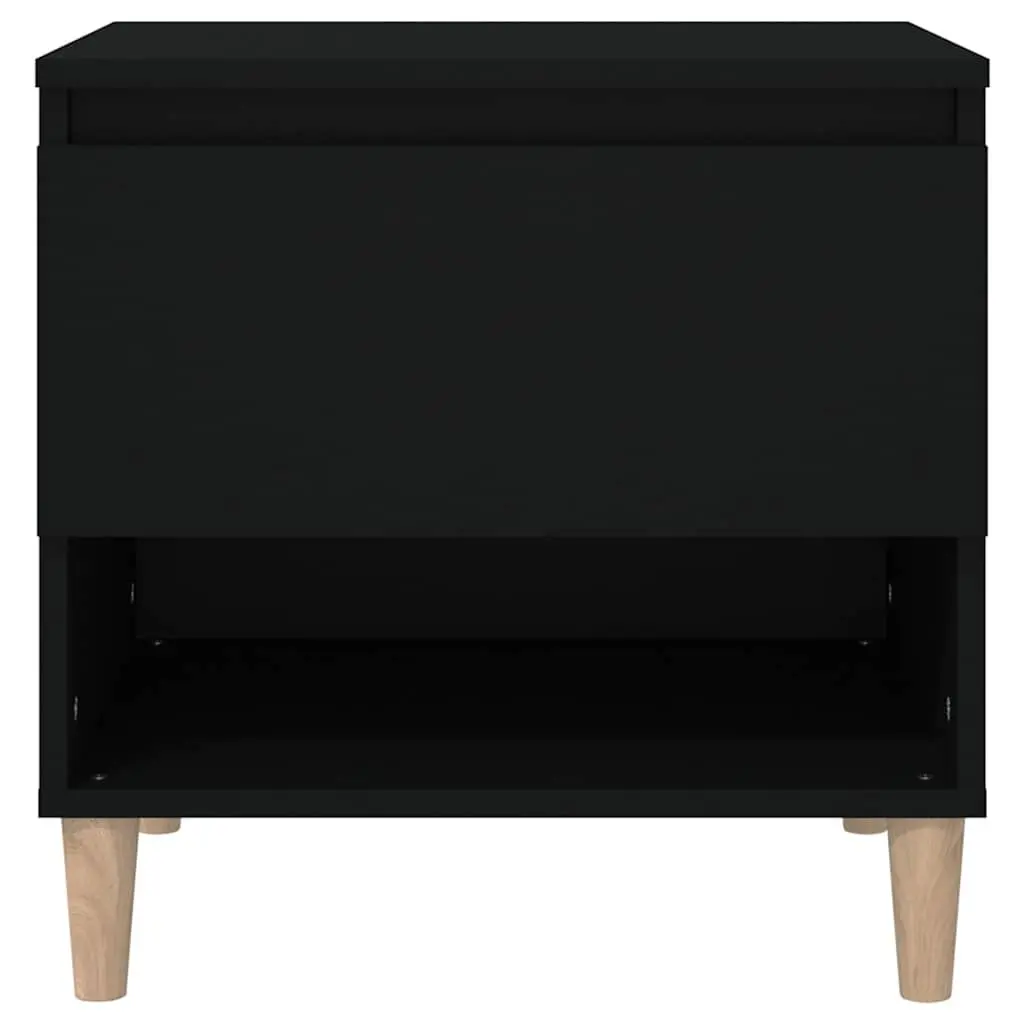 Black Engineered Wood Nightstand