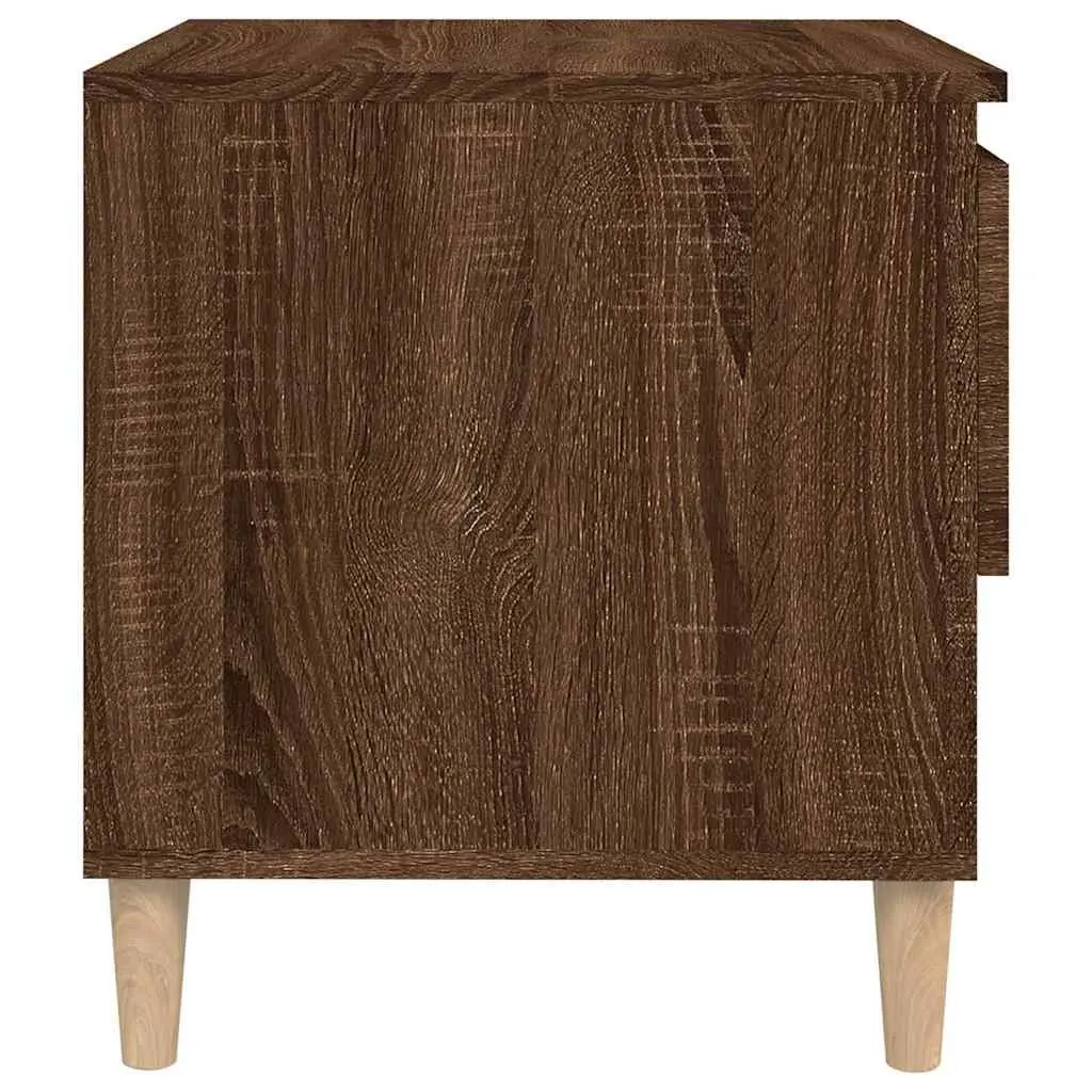 Bedside Tables Brown Oak Engineered Wood 50x46x50 cm 2 pcs