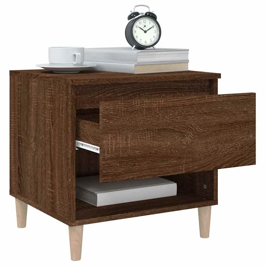 Bedside Tables Brown Oak Engineered Wood 50x46x50 cm 2 pcs