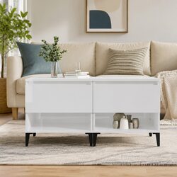 End Tables 2 Pieces White High Gloss Side Table Storage Drawer Compartment
