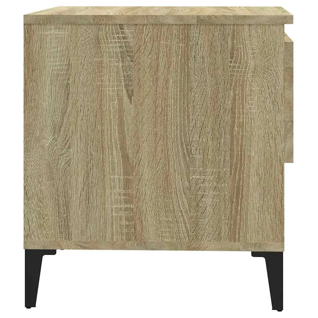 End Table Side Table with Storage Drawer Compartment Brown Engineered Wood 50 x 46 x 50 cm