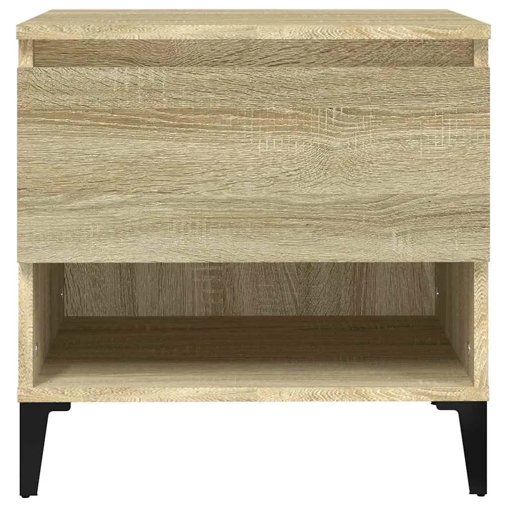End Tables 2 pcs Brown Engineered Wood Side Tables with Drawer Storage