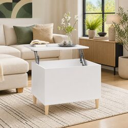 Your New Lift-Top Coffee Table in White 60x44.5x45 cm