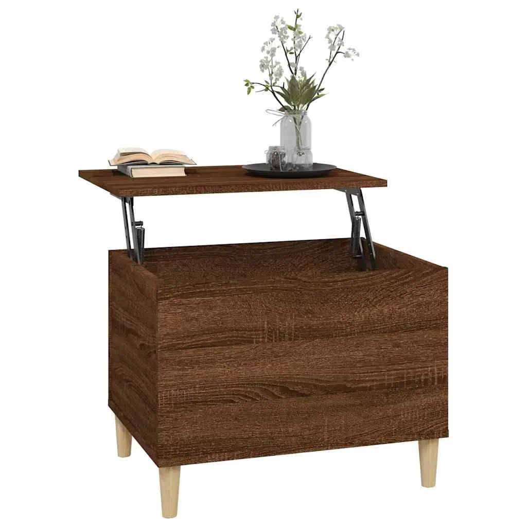 Coffee Table Brown Oak 60x44.5x45cm Lift Top Storage Engineered Wood Furniture