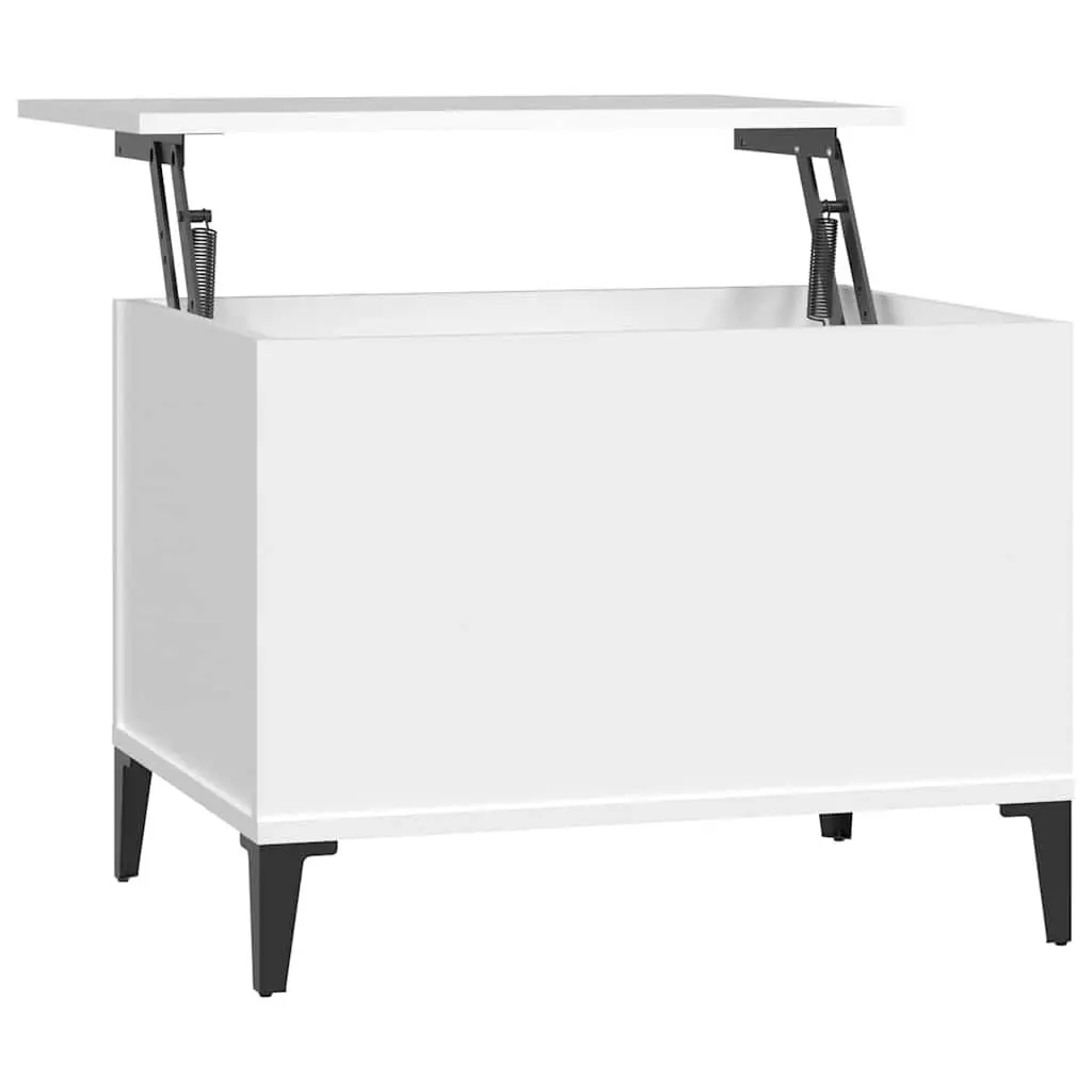 Lift-Top Coffee Table White 60x44.5x45cm Storage Compartment Living Room