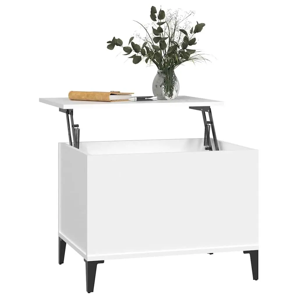 Lift-Top Coffee Table White 60x44.5x45cm Storage Compartment Living Room