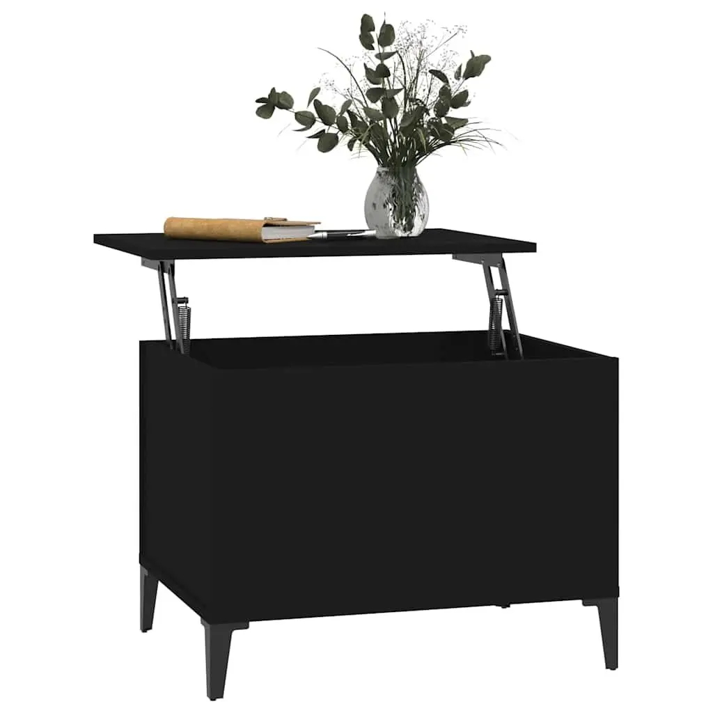Lift-Top Coffee Table Black Modern Living Room Accent Storage Engineered Wood