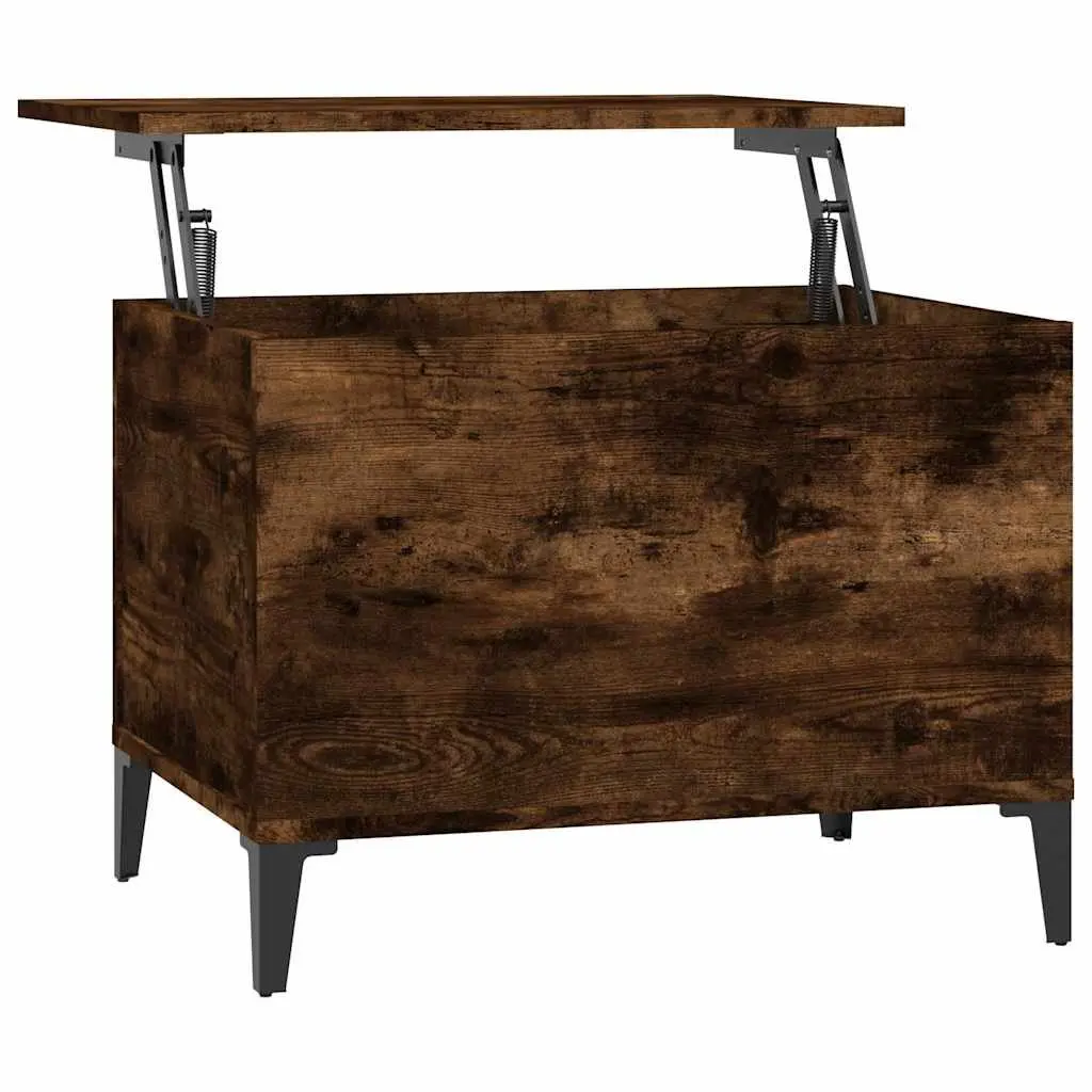 Lift-Top Coffee Table Smoked Oak Brown Engineered Wood 60 x 44.5 x 45 cm