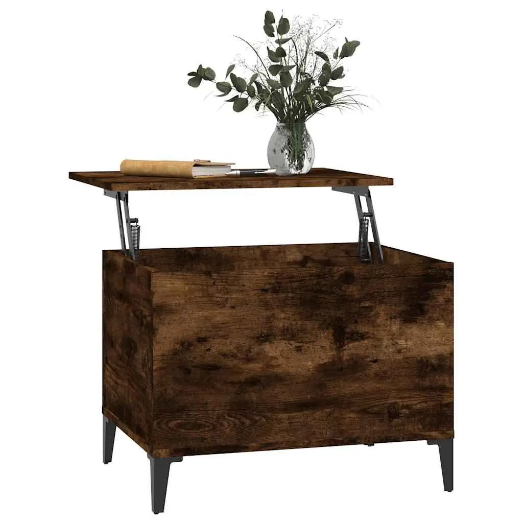 Lift-Top Coffee Table Smoked Oak Brown Engineered Wood 60 x 44.5 x 45 cm