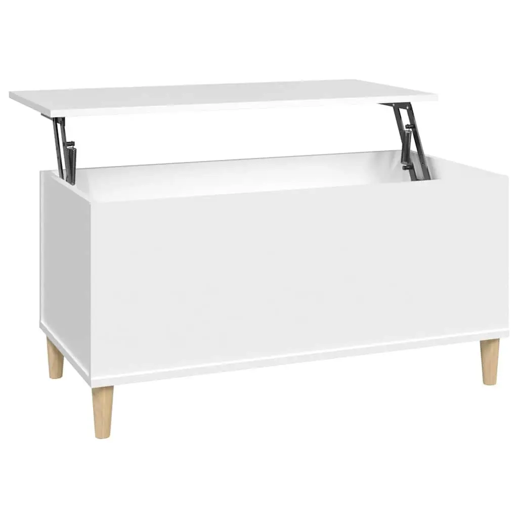 Lift-Top Coffee Table White Storage Compartment Living Room Furniture