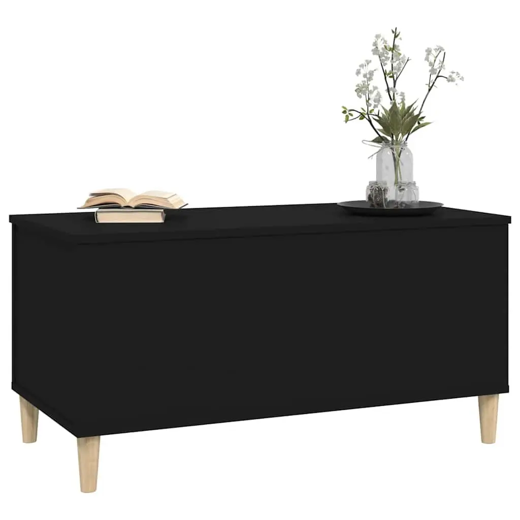 Lift Top Coffee Table Black Engineered Wood Storage Compartment Living Room