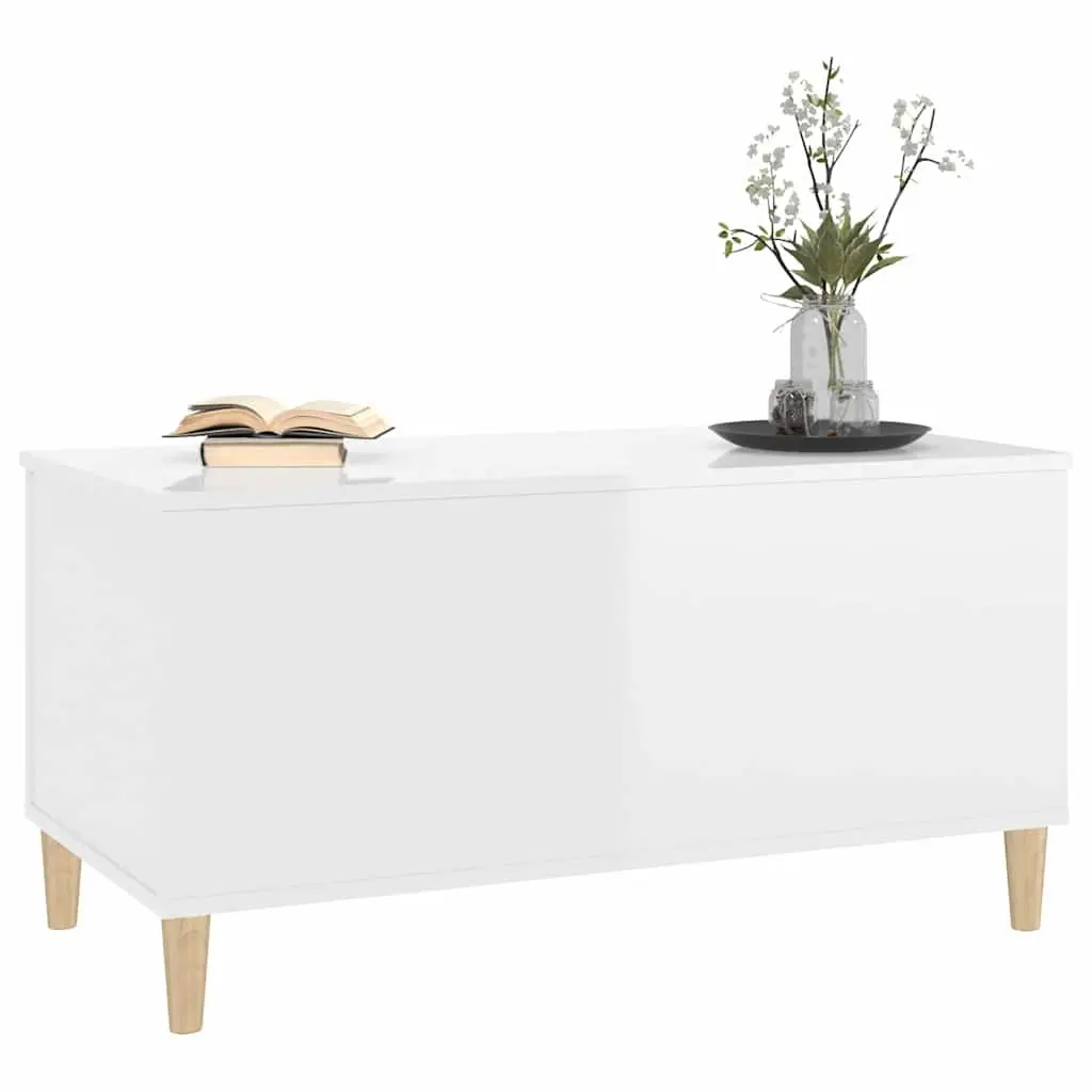 Coffee Table Lift Top White High Gloss 90x44.5x45cm Hidden Storage Compartment