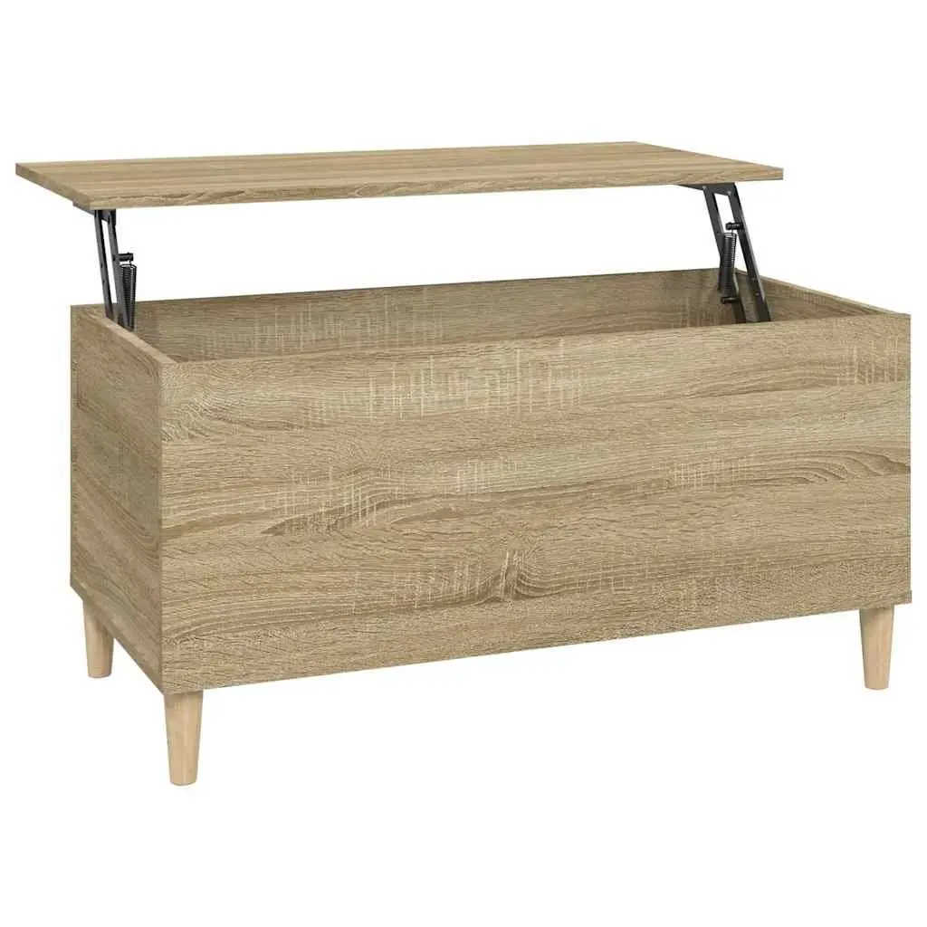 Lift-Top Coffee Table with Storage Compartment Brown Engineered Wood 90 x 44.5 x 45 cm