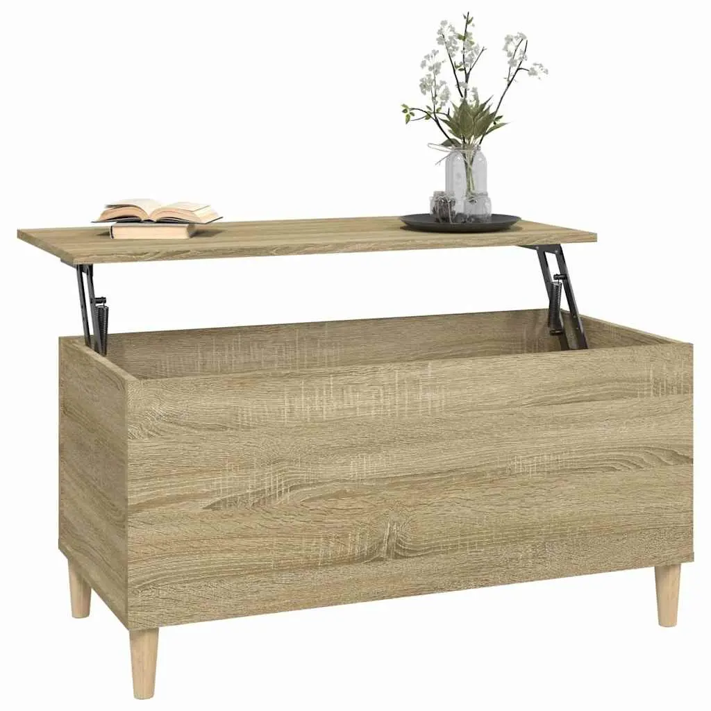 Lift-Top Coffee Table with Storage Compartment Brown Engineered Wood 90 x 44.5 x 45 cm
